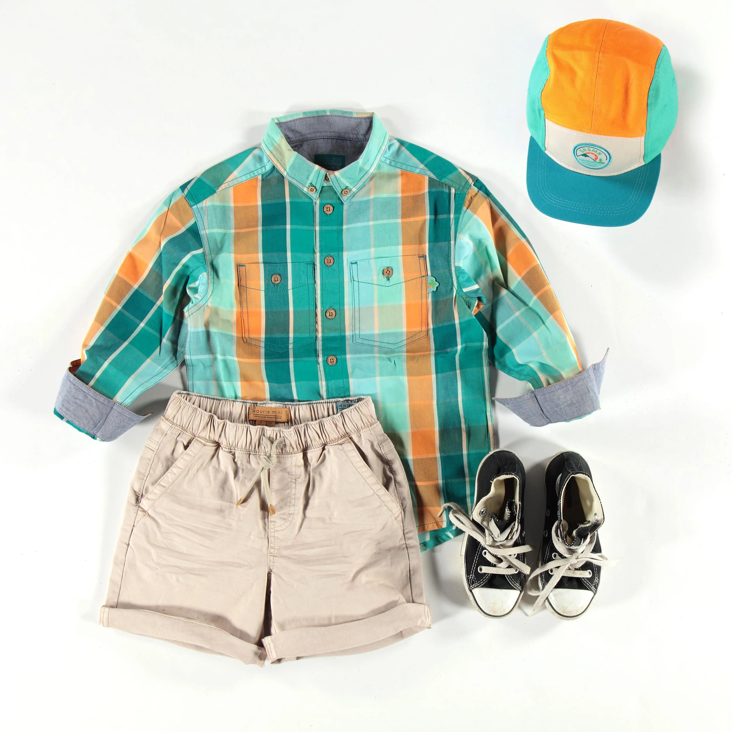 Bermuda beige en denim coupe décontractée, enfant - Image 7