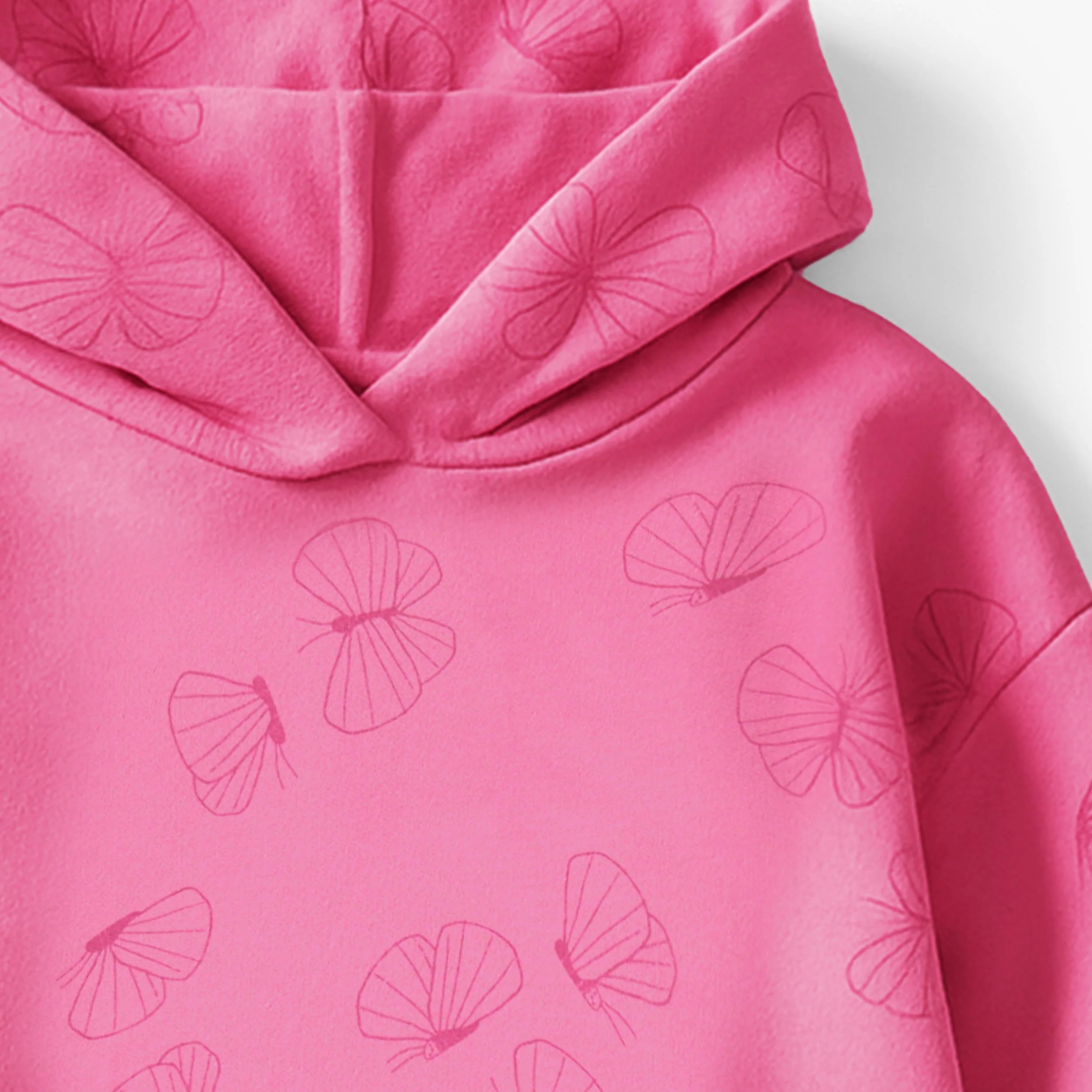 Chandail à capuchon rose foncé à motifs de papillons, enfant - Image 8