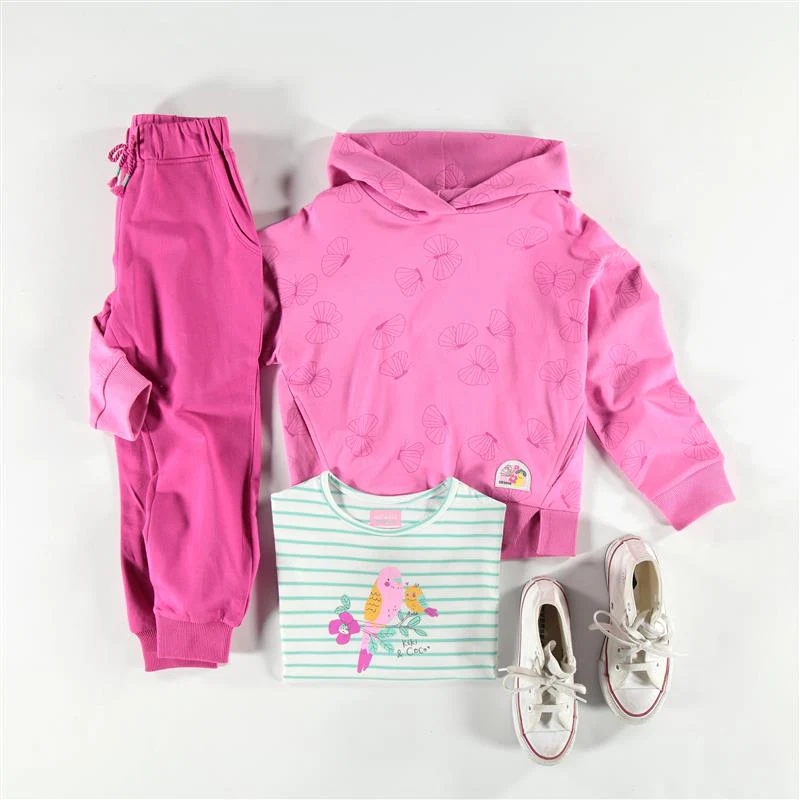 Chandail à capuchon rose foncé à motifs de papillons, enfant - Image 9