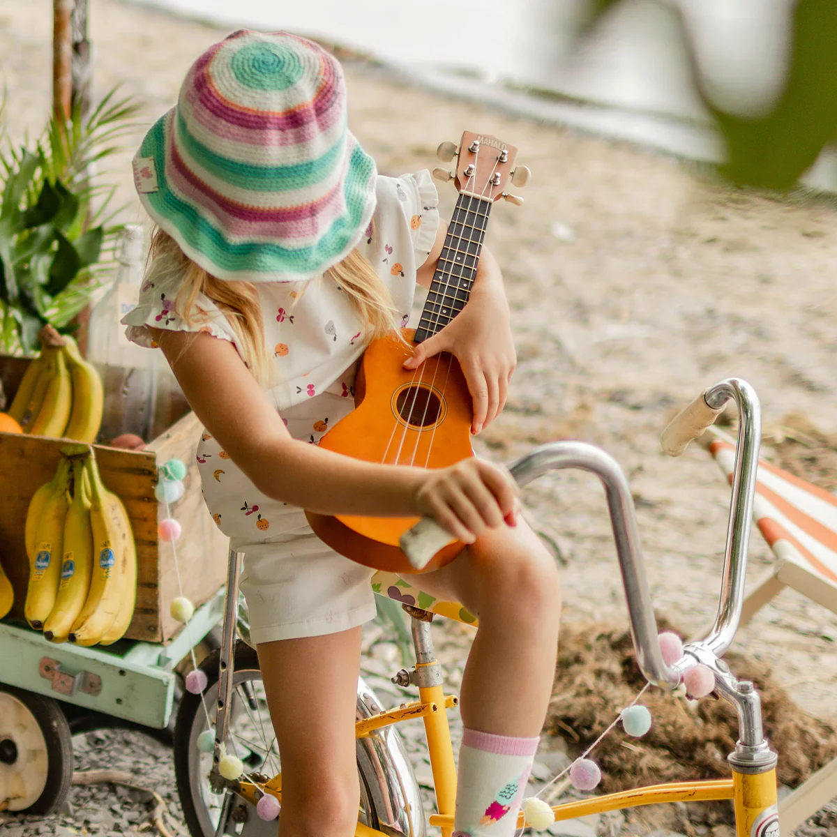 Chapeau en crochet à rayures colorées, enfant - Image 5