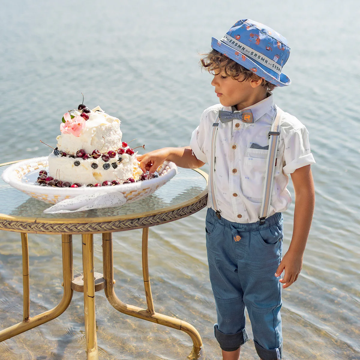 Chapeau de soleil bleu à motifs de tigres, enfant - Image 3