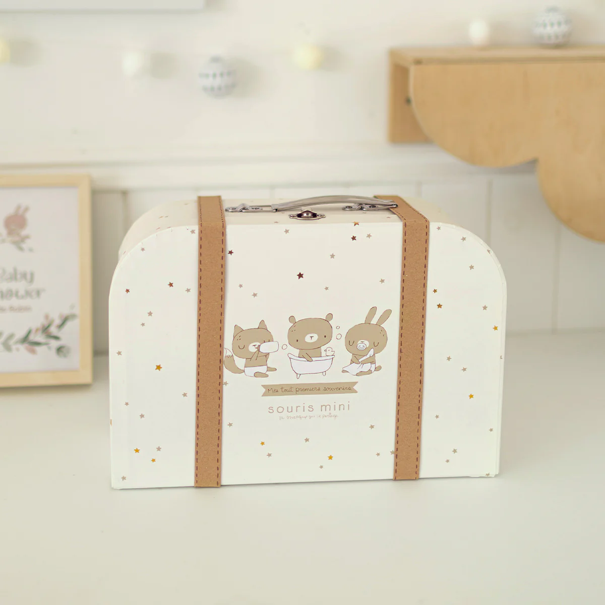 Coffret cadeau crème et beige « Le Classique » (8 pièces), naissance - Image 4