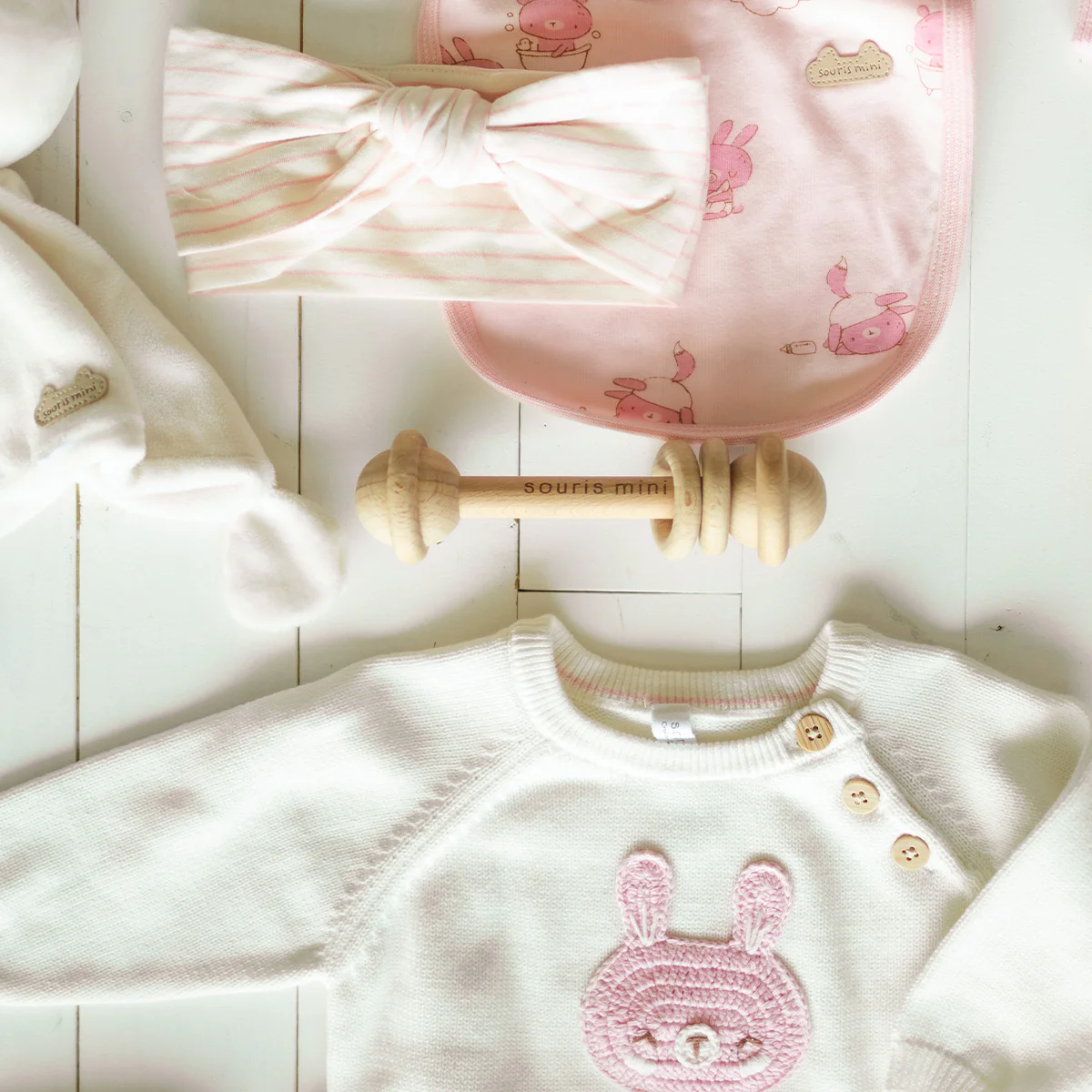 Coffret cadeau rose et crème « Le Premium » (14 pièces), naissance - Image 15