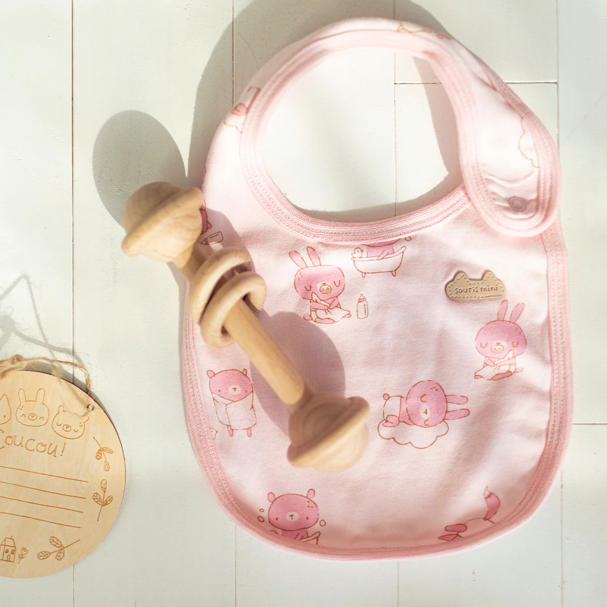 Coffret cadeau rose et crème « Le Signature » (11 pièces), naissance - Image 16