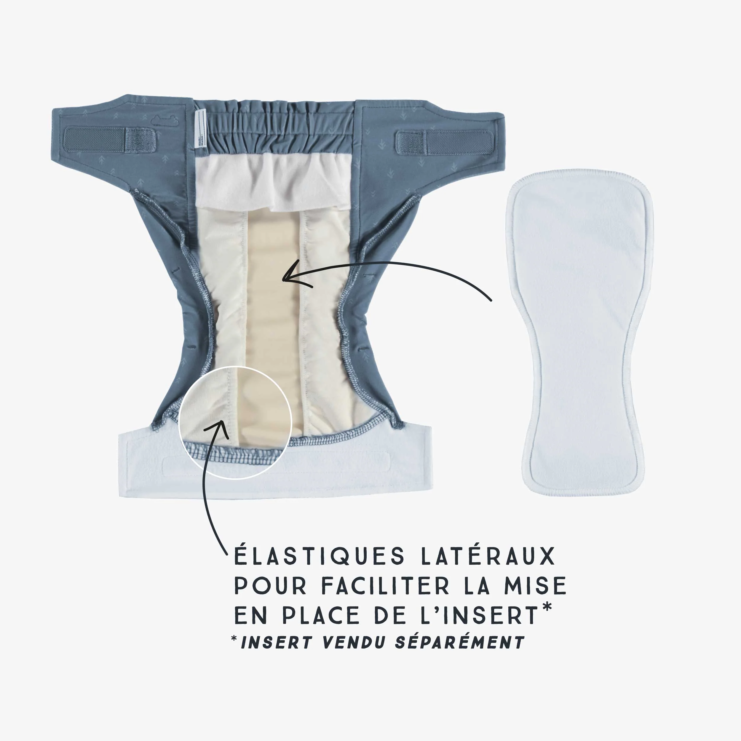 Couche réutilisable ultramince bleu à motif de flèches, bébé - Image 7