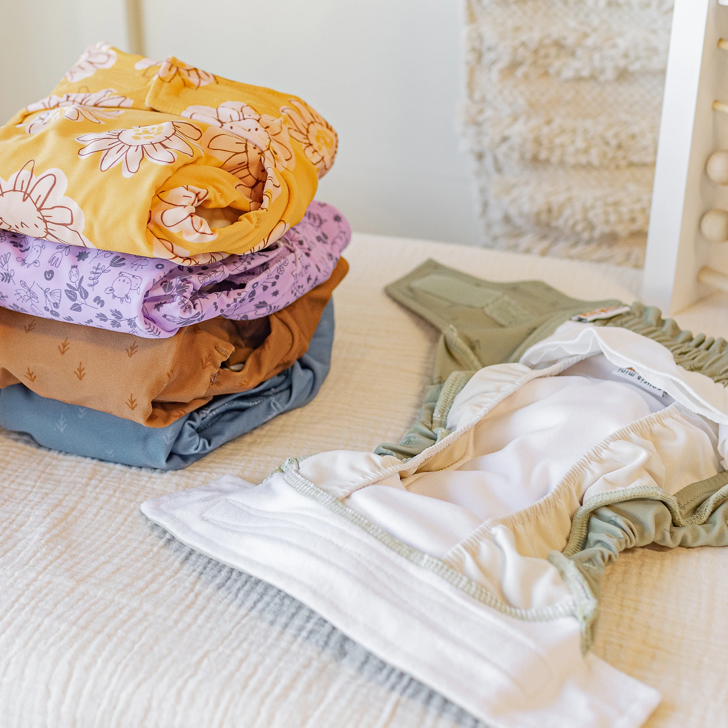 Couche réutilisable ultramince bleu à motif de flèches, bébé - Image 9