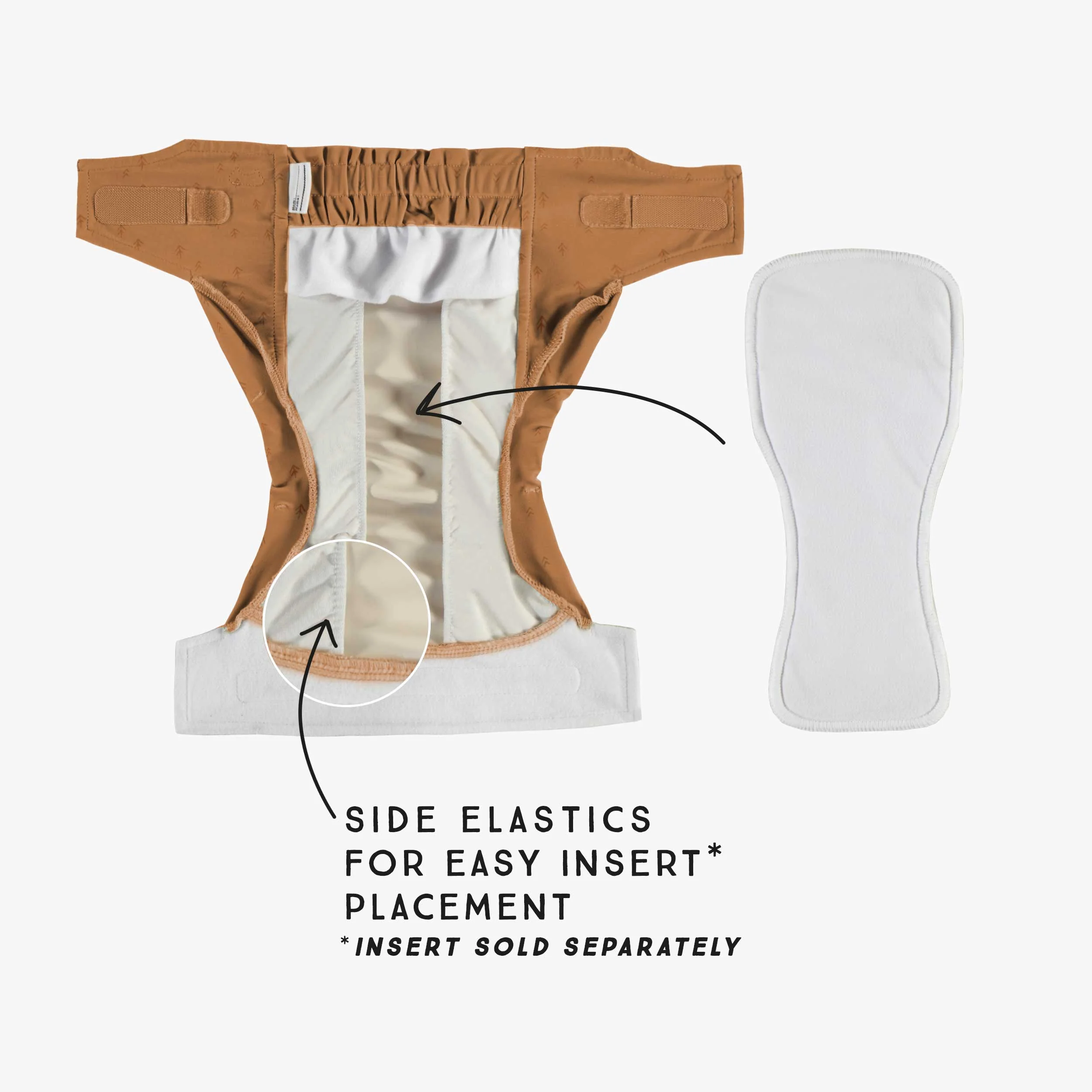 Couche réutilisable ultramince caramel à motif de flèches, bébé - Image 6