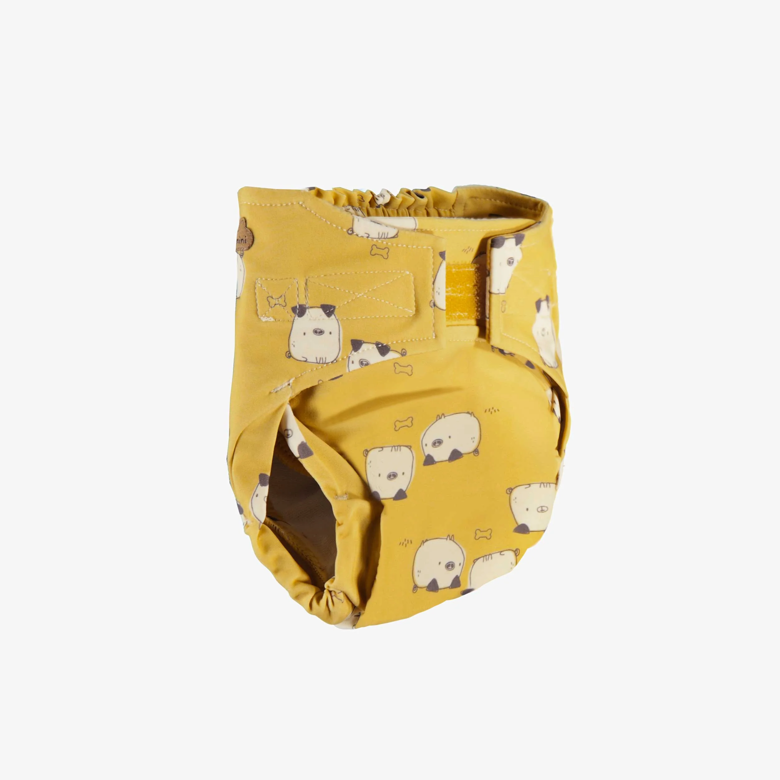 Couche réutilisable ultramince jaune à motif de chiens, bébé - Image 4