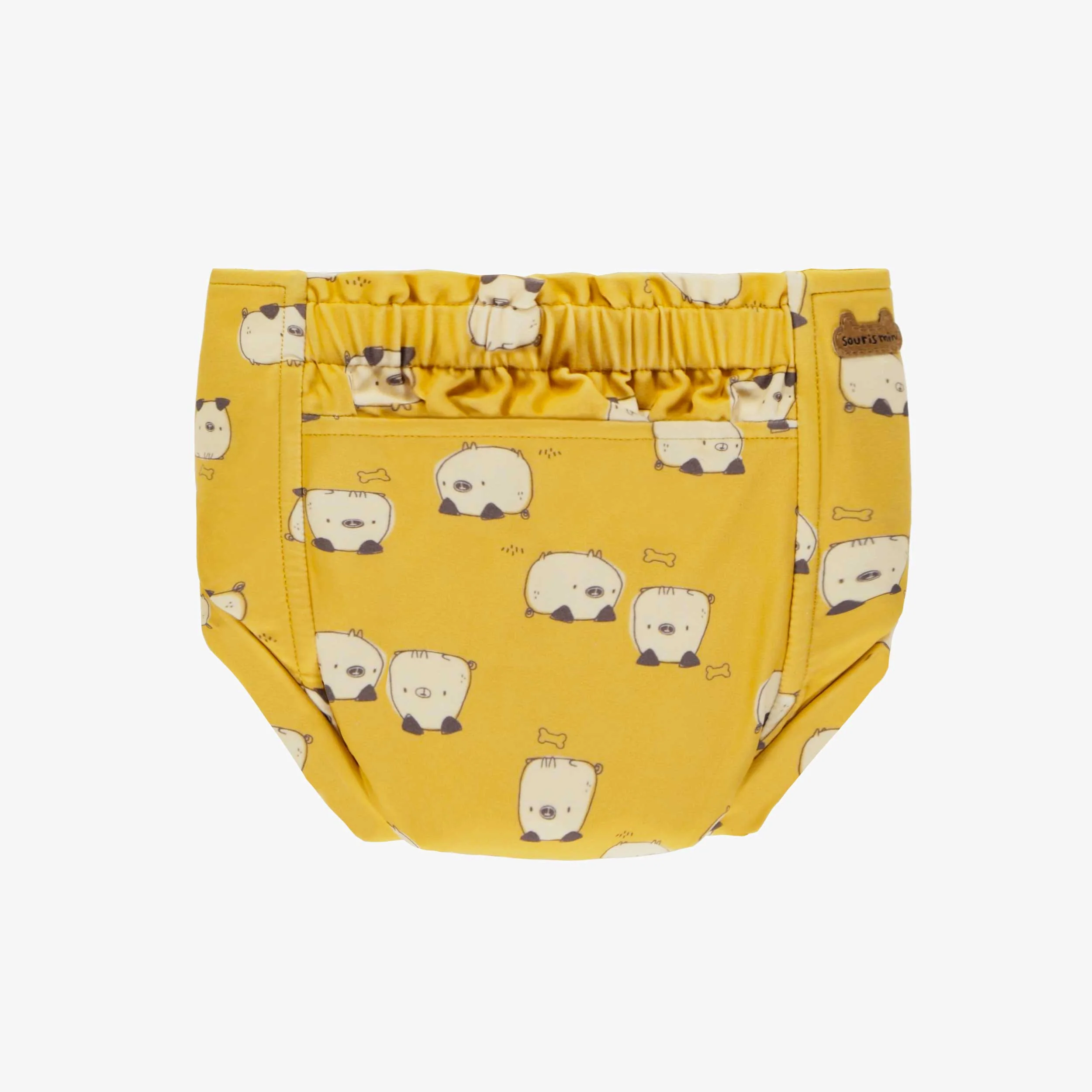 Couche réutilisable ultramince jaune à motif de chiens, bébé - Image 5
