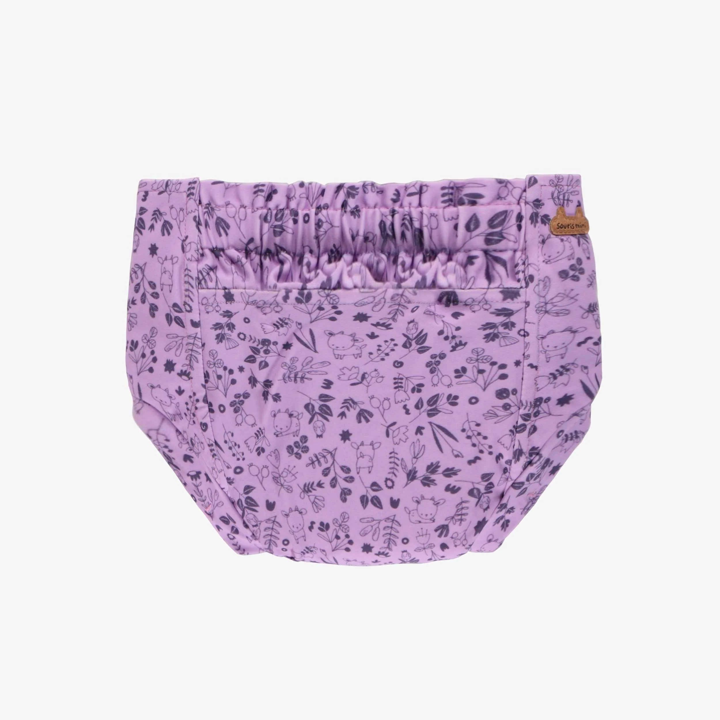 Couche réutilisable ultramince mauve à motif de fleurs, bébé - Image 7