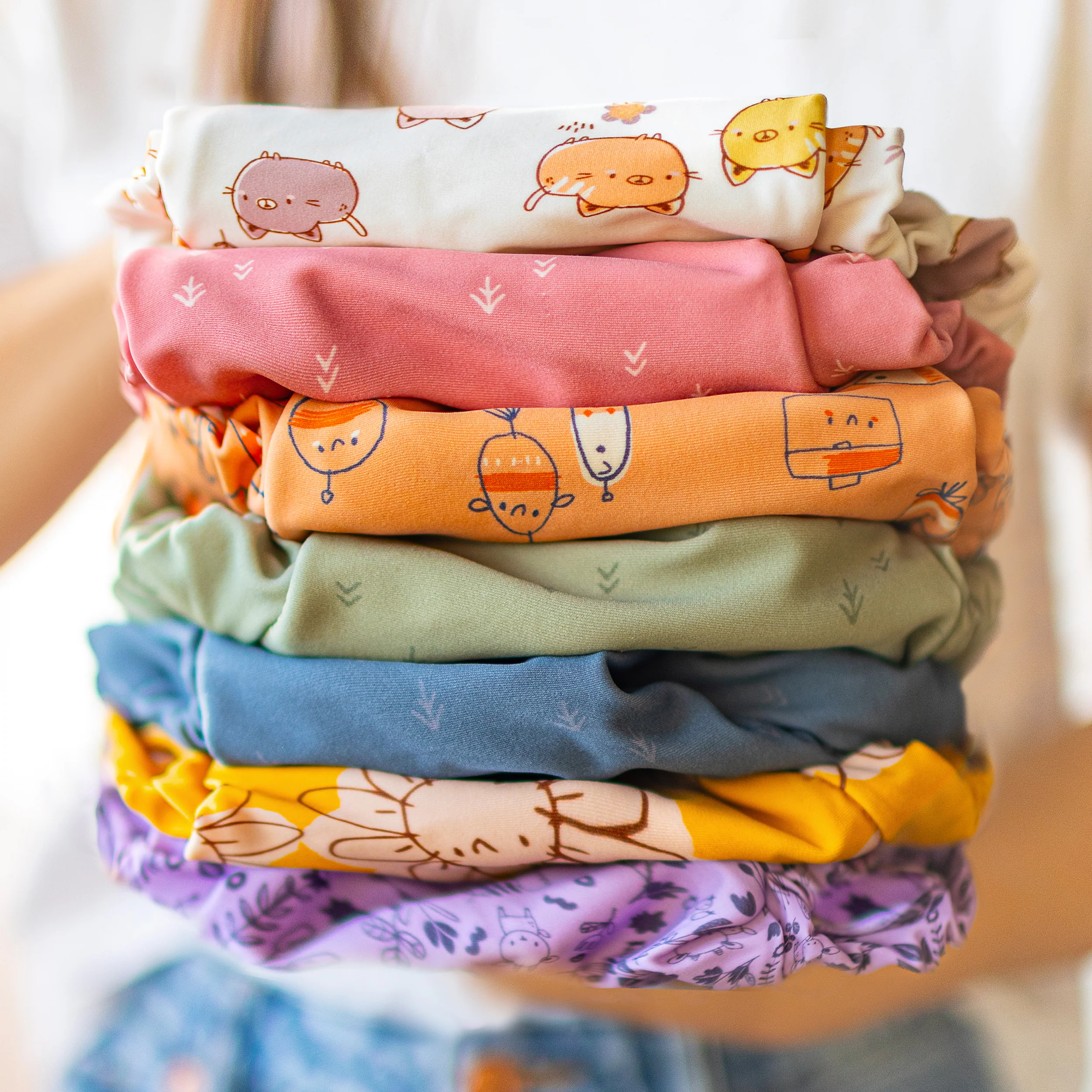 Couche réutilisable ultramince orange à motif de poissons, bébé - Image 9