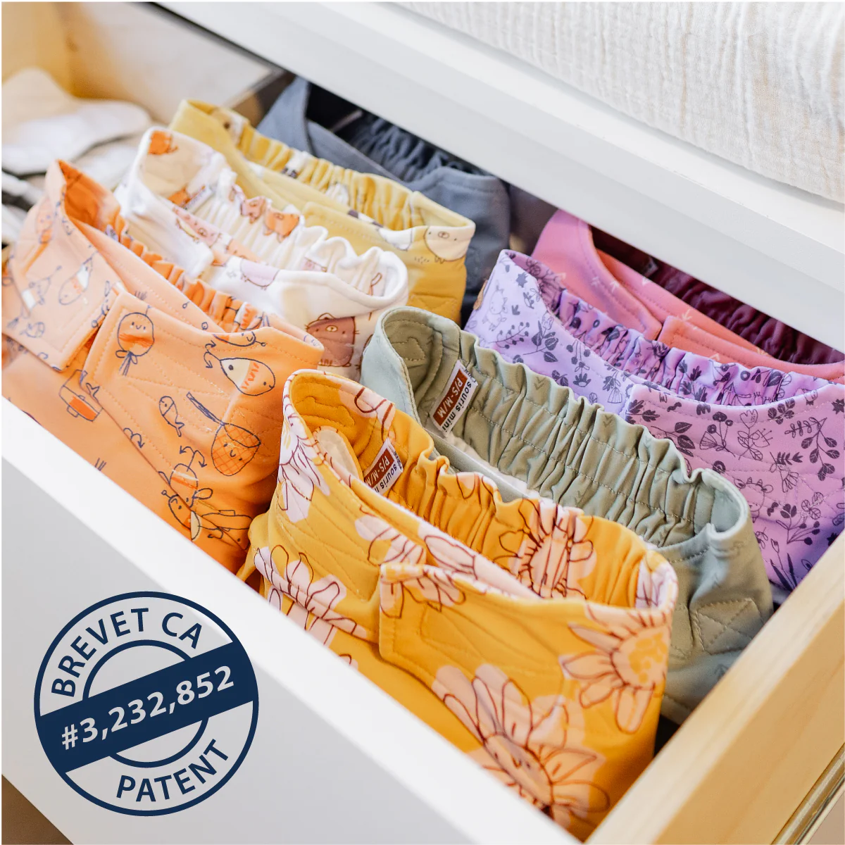 Couche réutilisable ultramince vert sauge à motif de flèches, bébé - Image 9