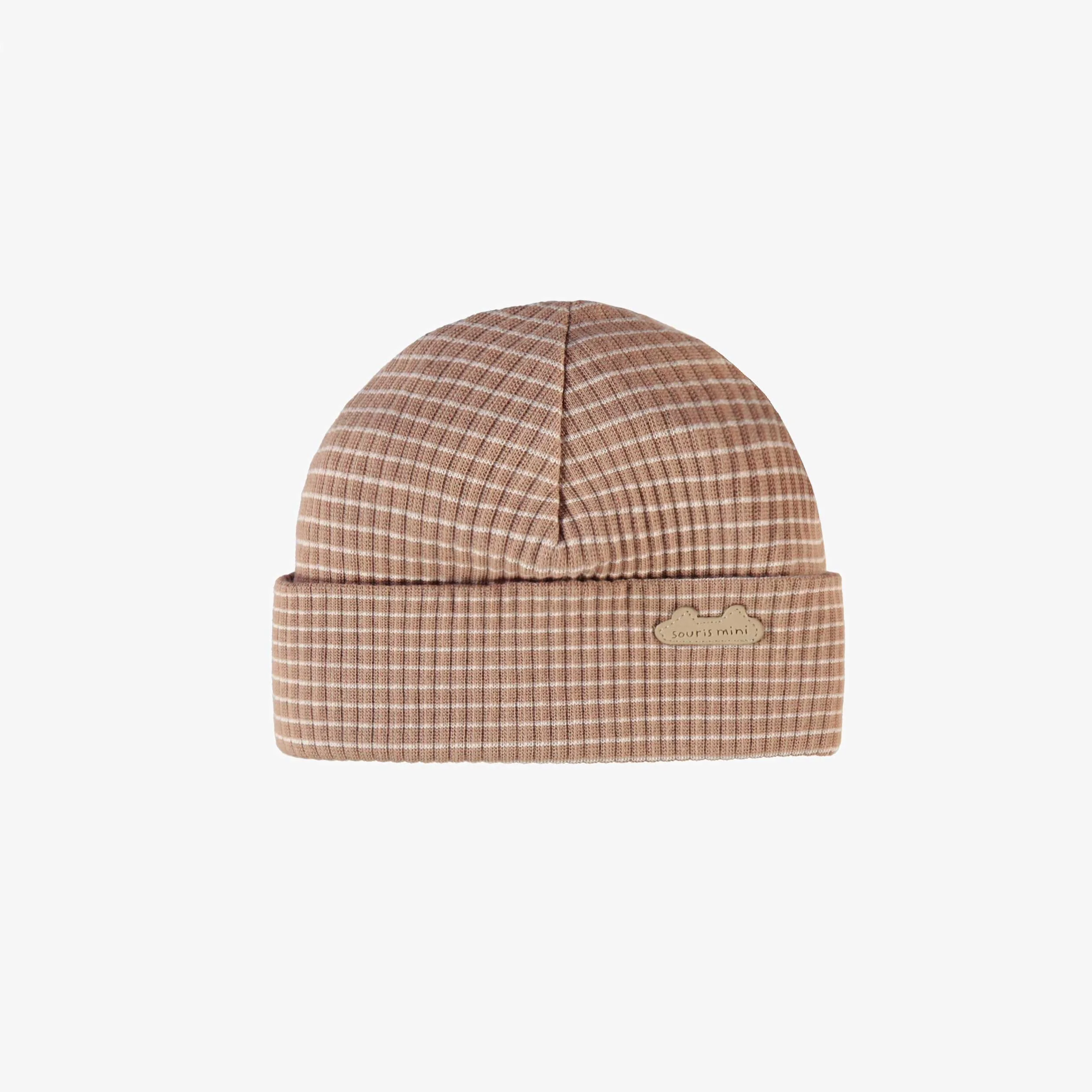 L’ensemble cache-couche, pantalon et bonnet beige, naissance - Image 3