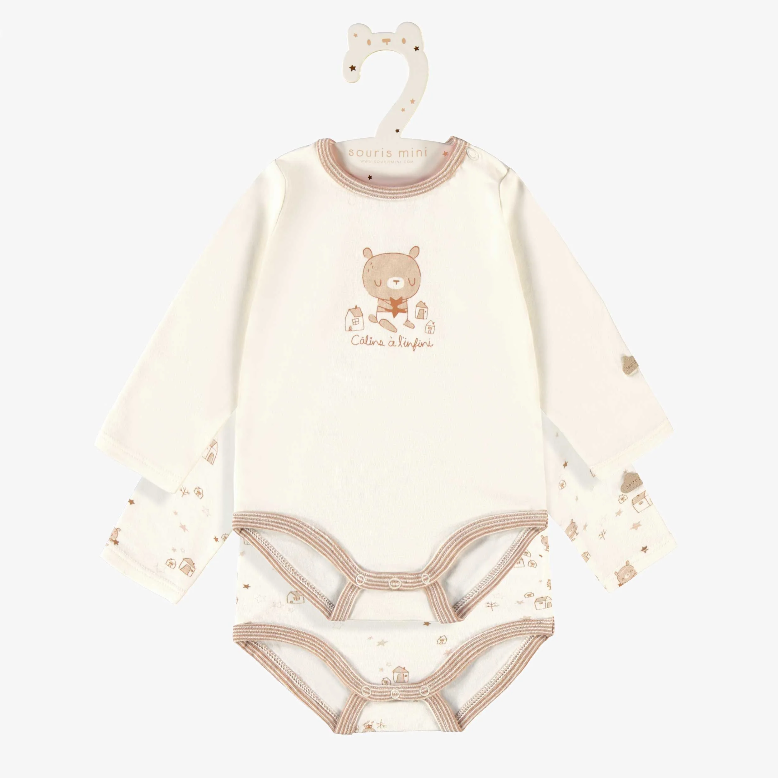 L’ensemble de deux cache-couches beige et crème, naissance - Image 4