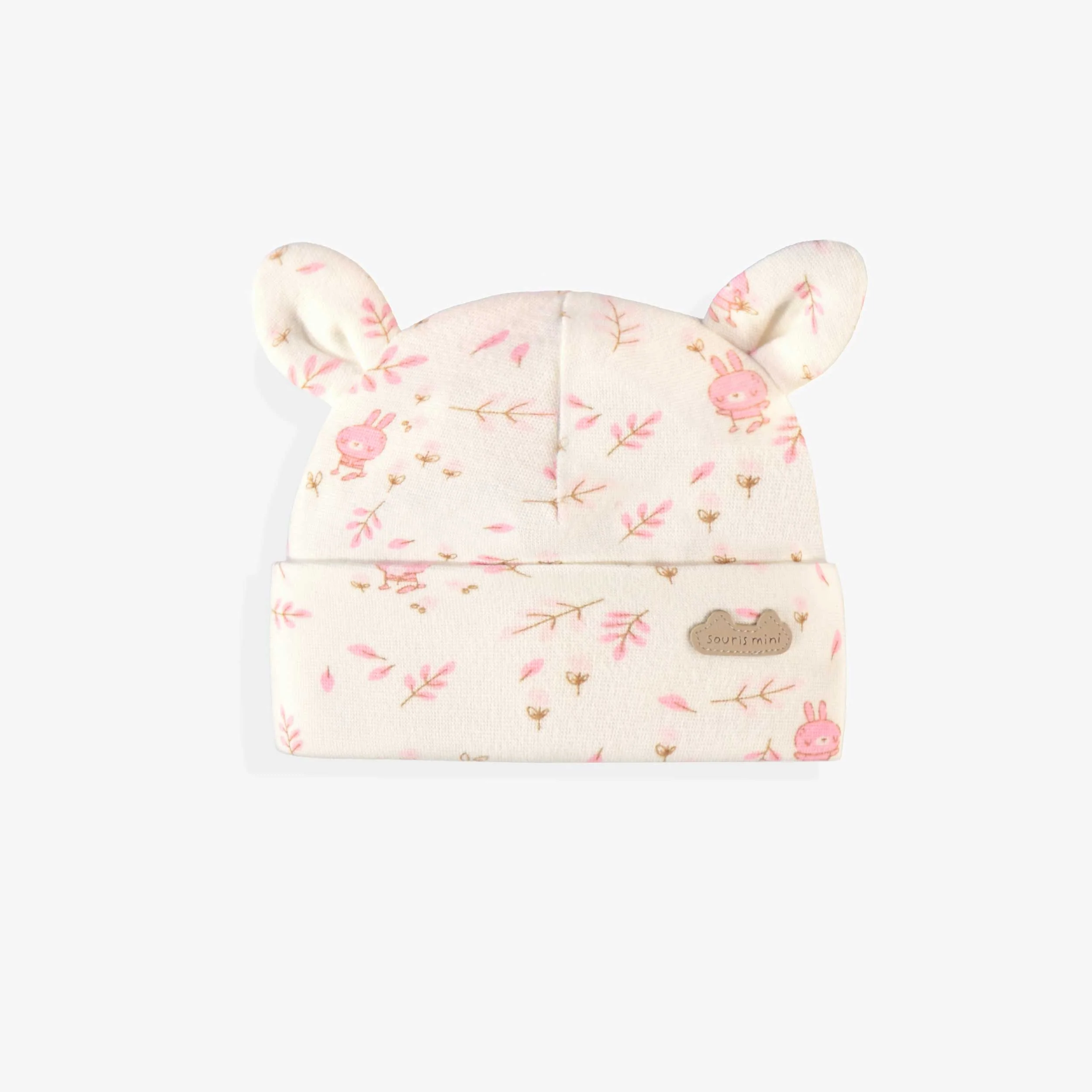 L’ensemble pyjama, bavoir et chapeau crème et rose, naissance - Image 5