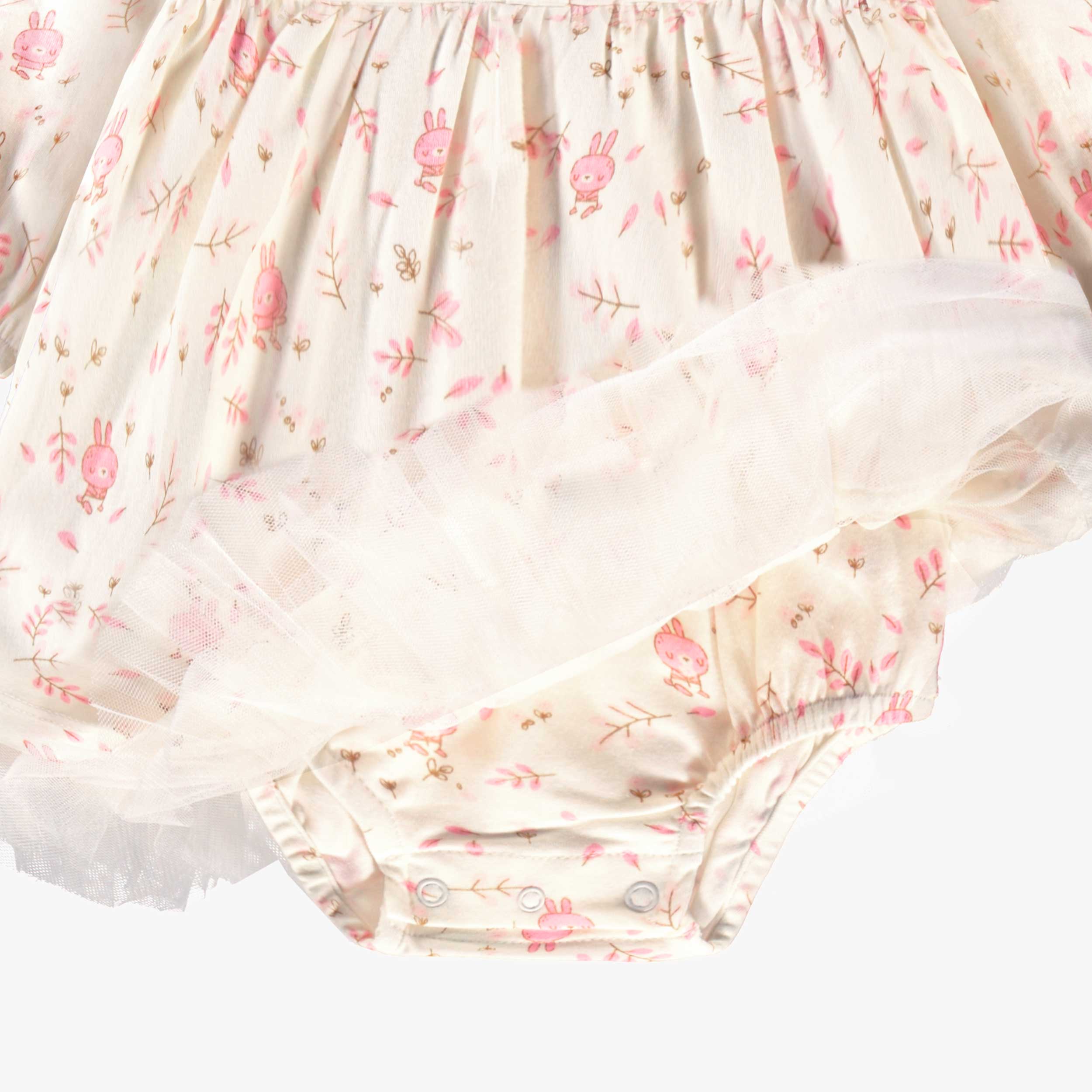 L’ensemble robe et bandeau crème avec motifs, naissance - Image 7