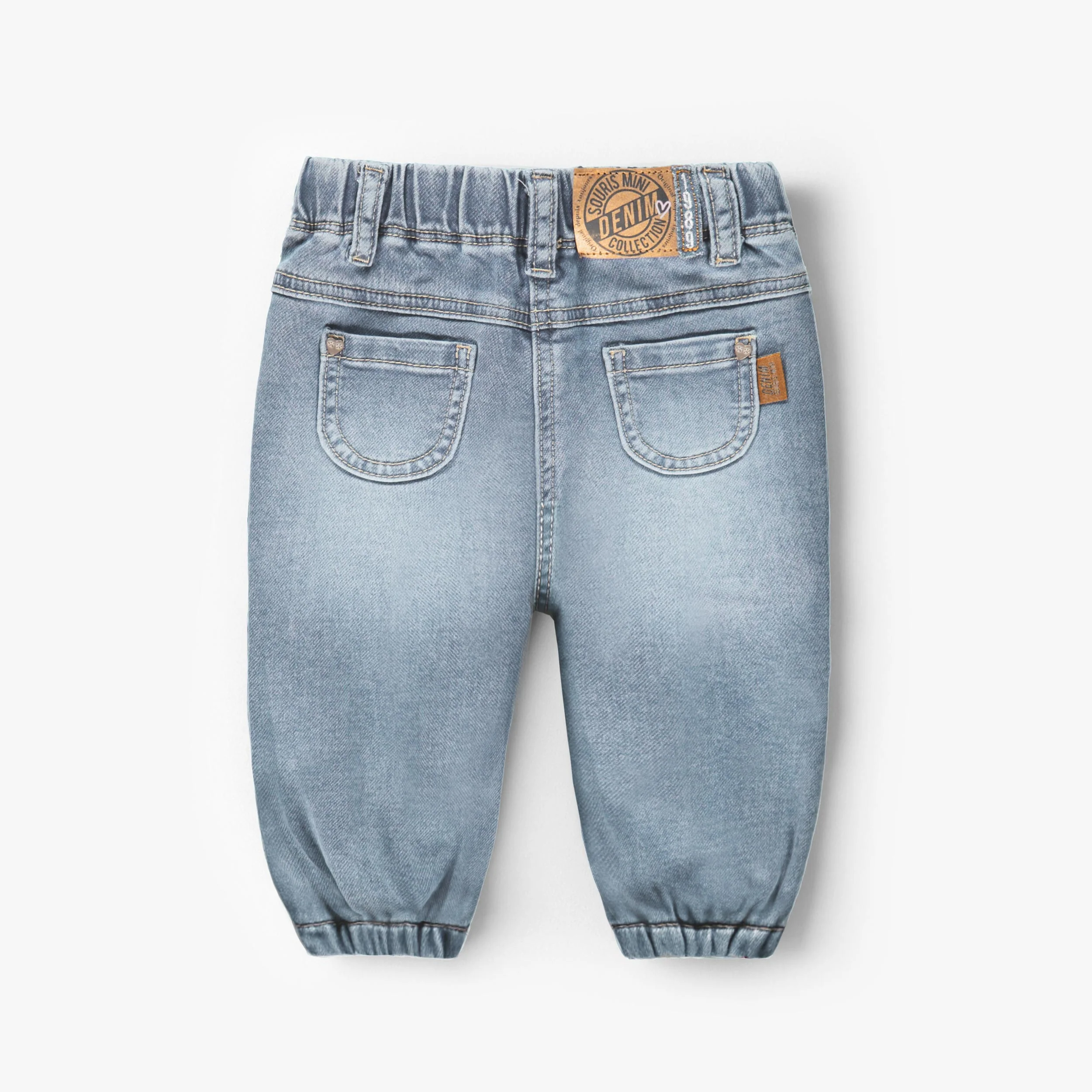 Jean bleu avec broderies de boucles, bébé - Image 3