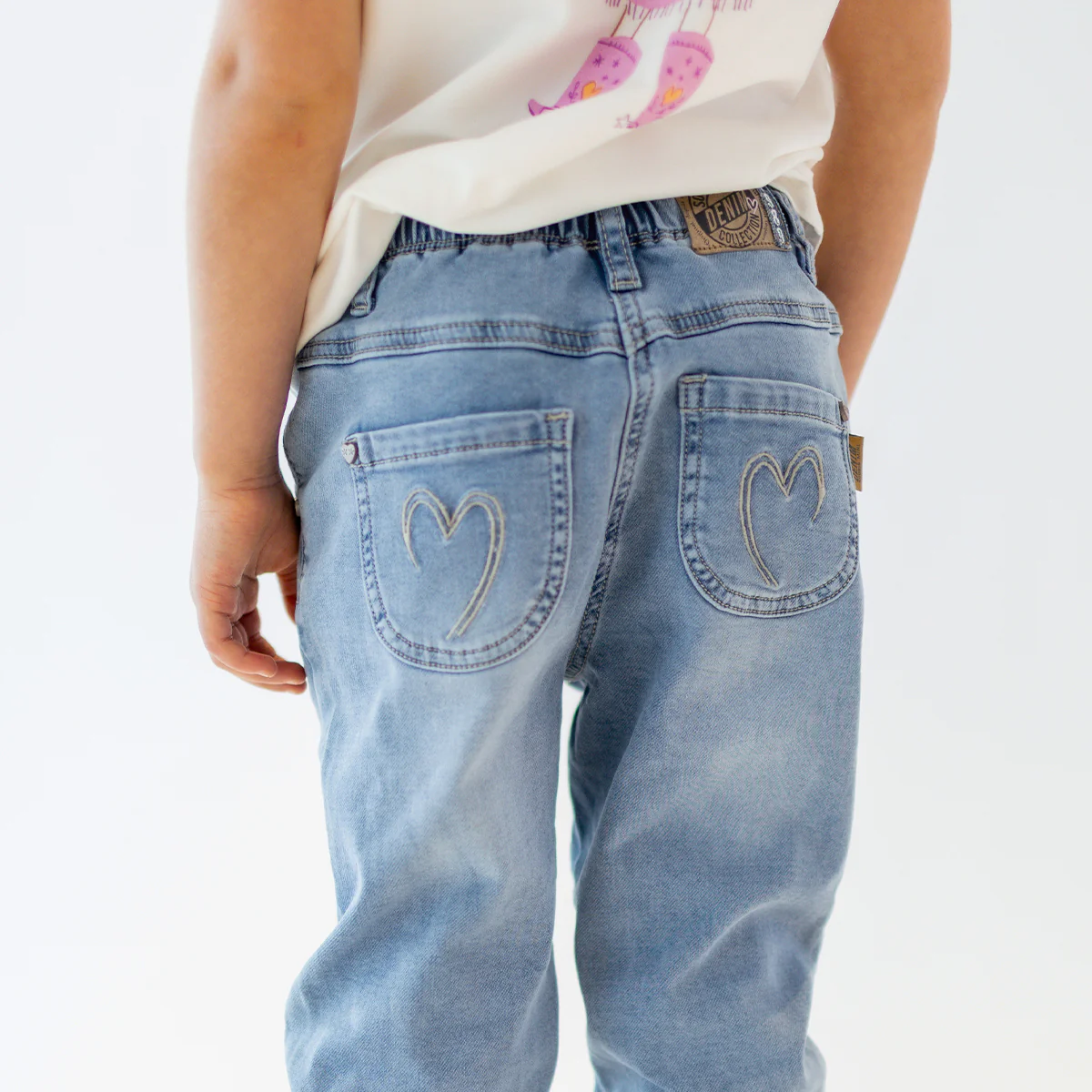Jean bleu style jogger, enfant - Image 4