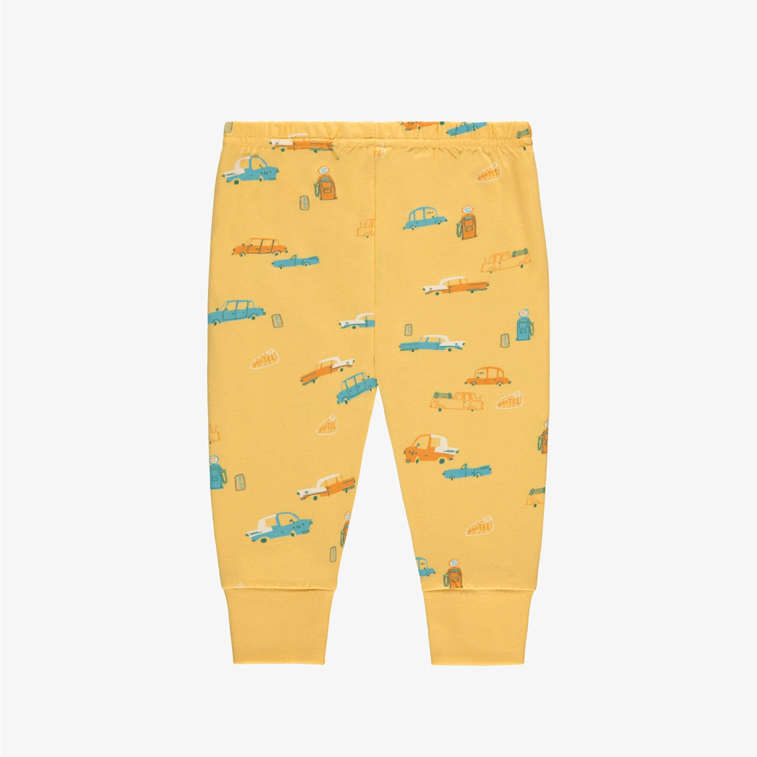 Pyjama deux pièces jaune et crème à motifs et illustration, bébé - Image 3