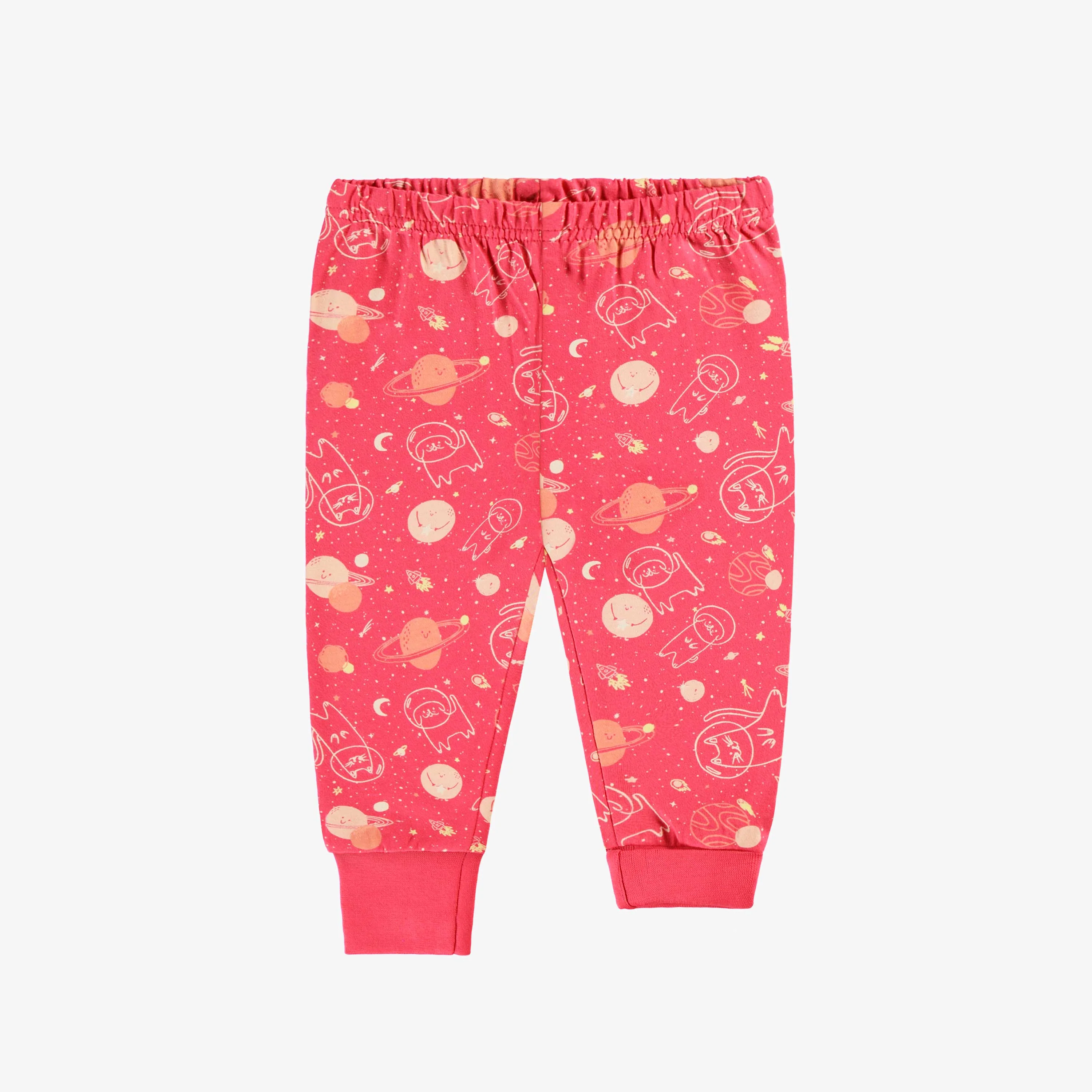 Pyjama deux pièces rose à motifs, bébé - Image 3