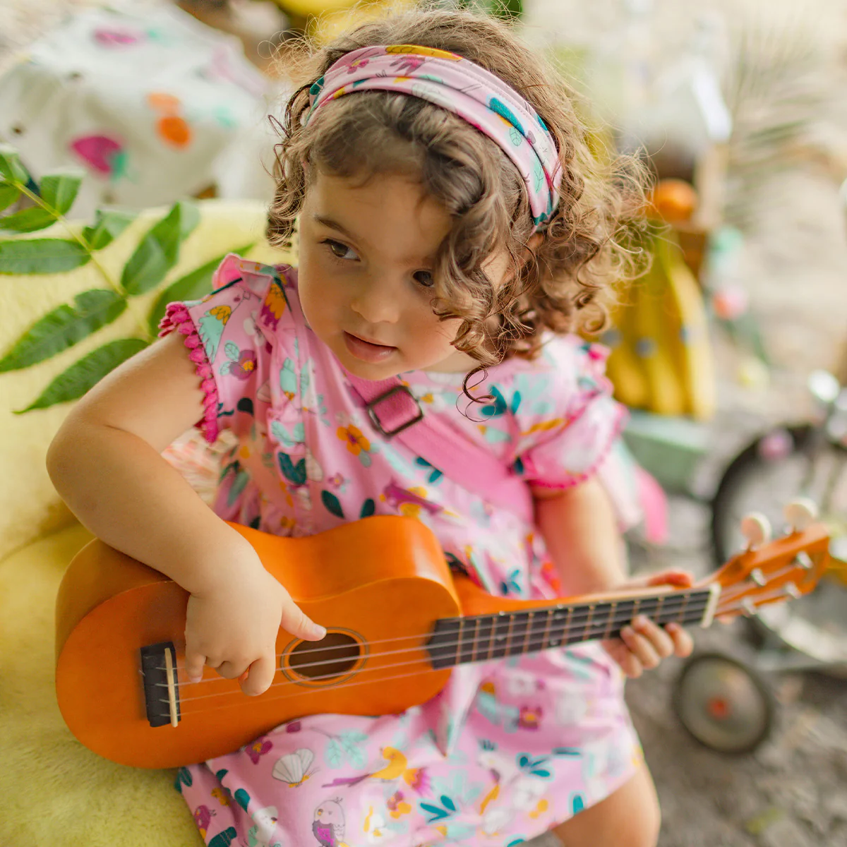 Robe rose à motifs tropicaux, bébé - Image 3