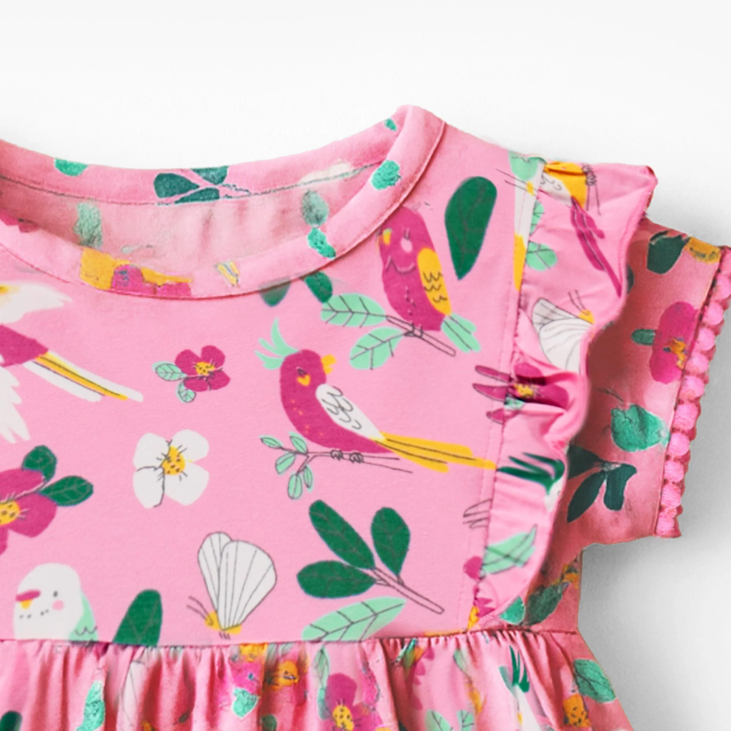 Robe rose à motifs tropicaux, bébé - Image 5