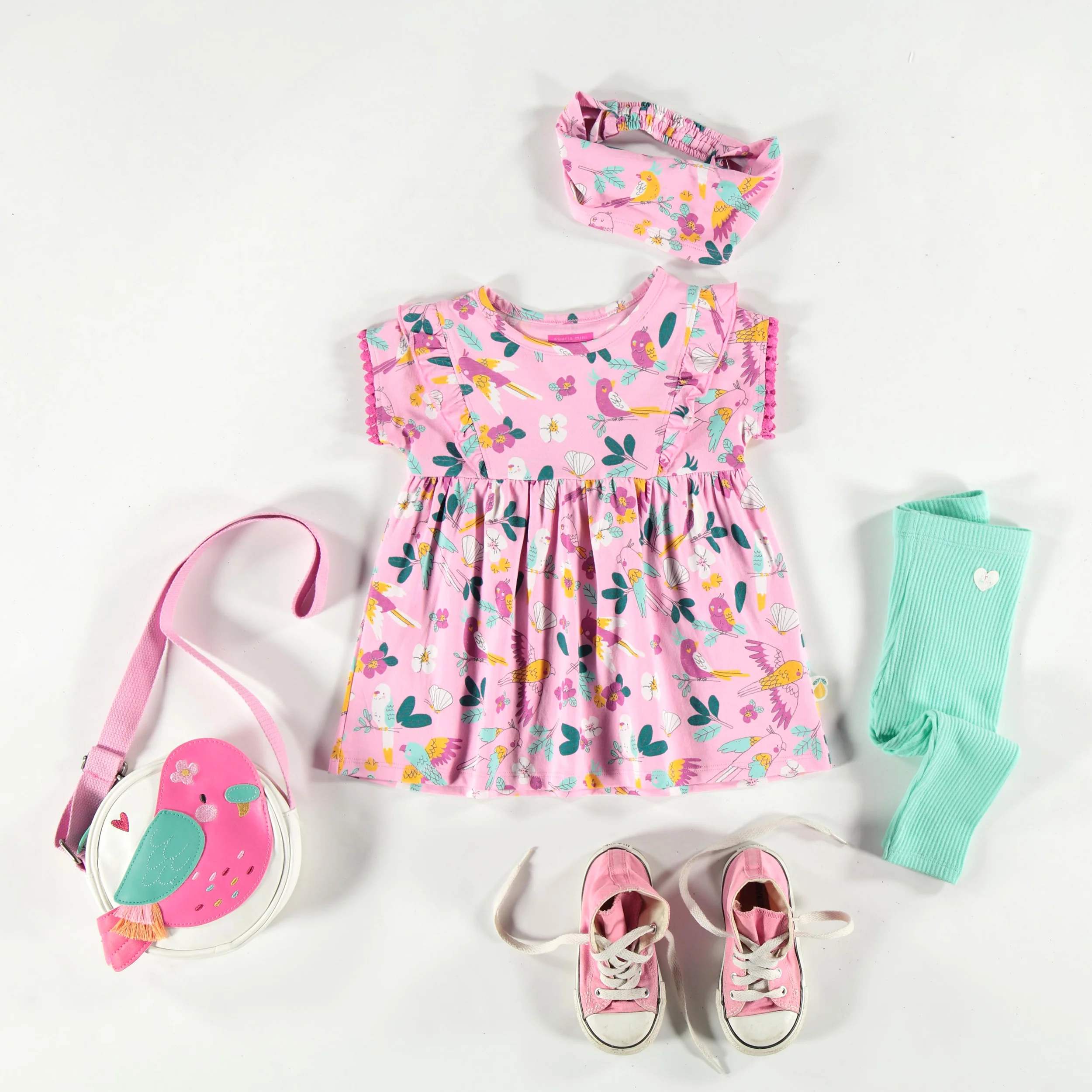 Robe rose à motifs tropicaux, bébé - Image 6