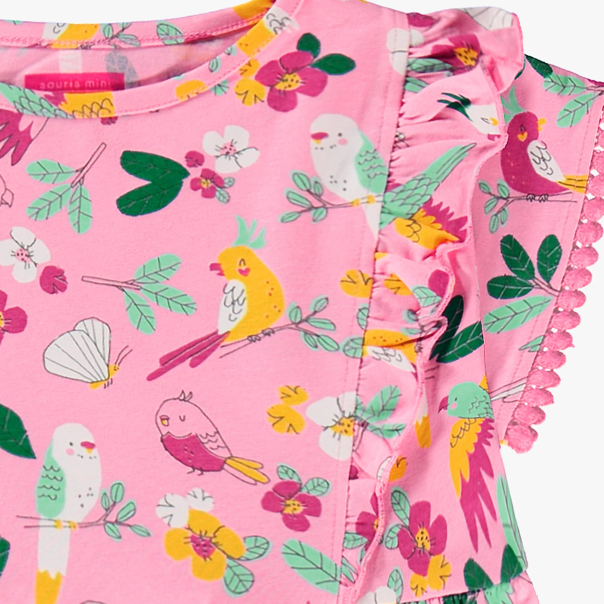 Robe rose à motifs tropicaux, enfant - Image 8