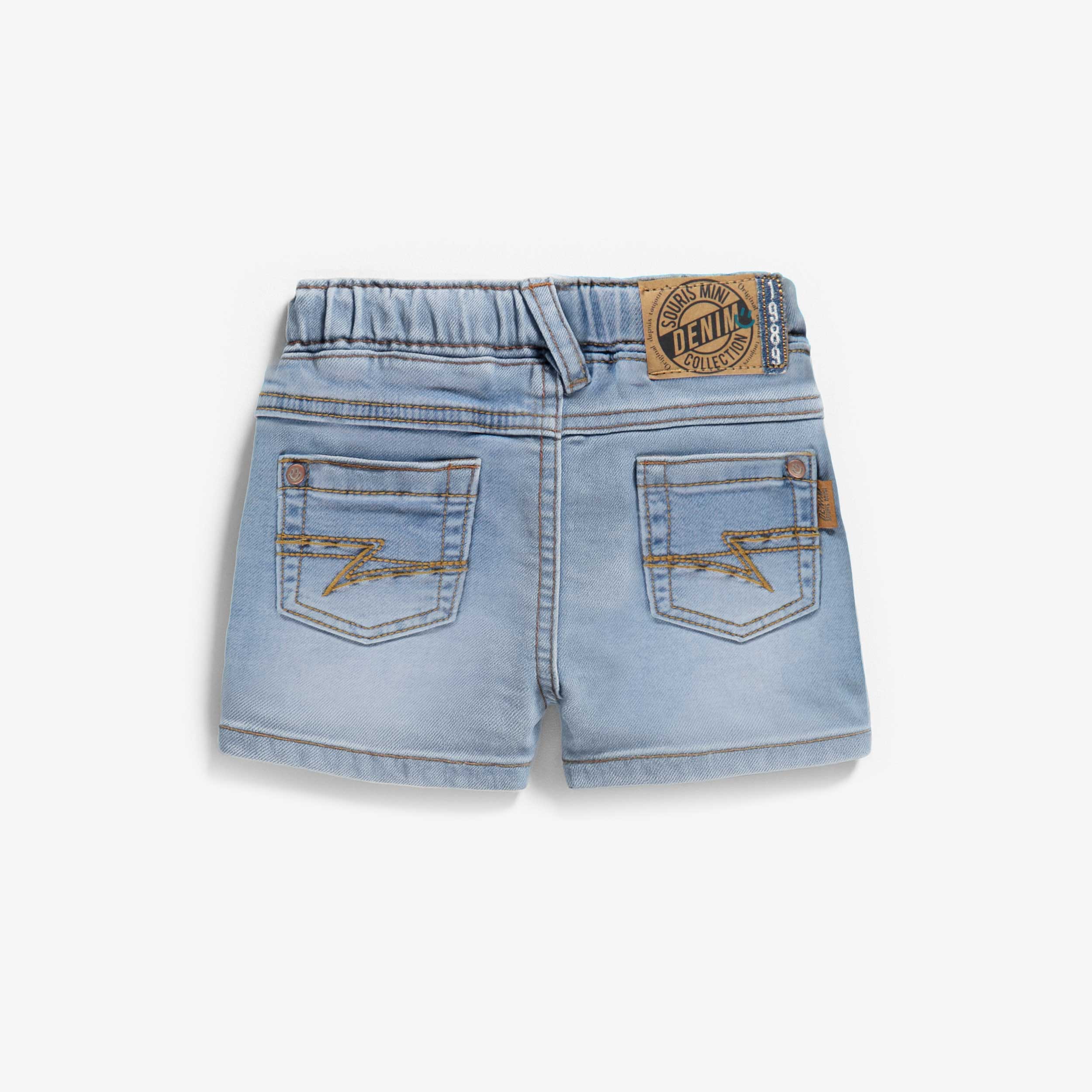 Short bleu en denim, bébé - Image 4
