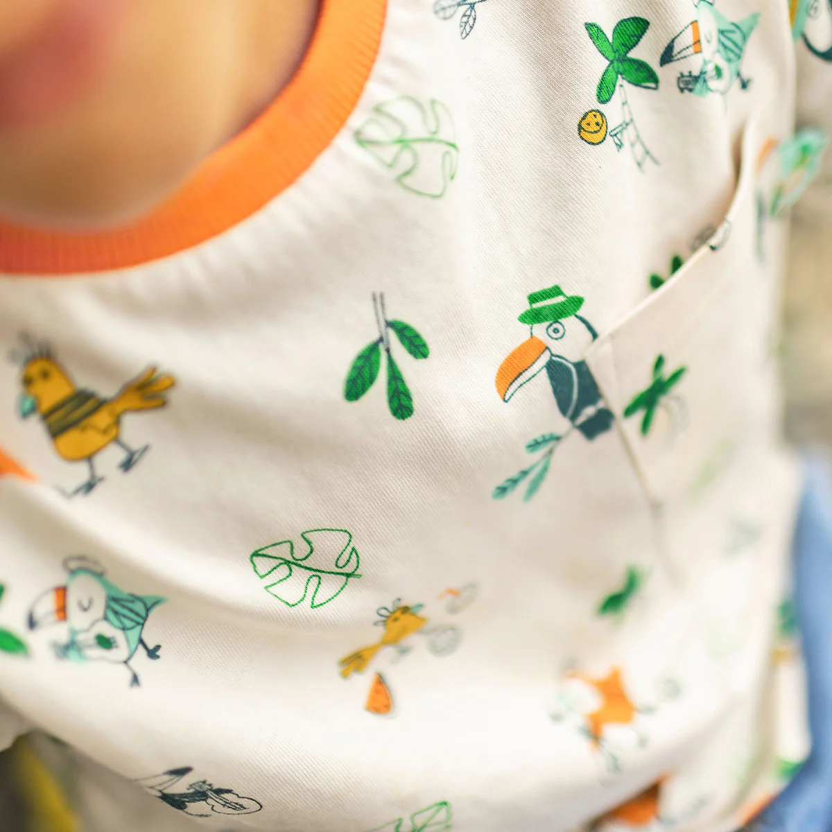 T-shirt beige à motifs d’oiseaux tropicaux, enfant - Image 5