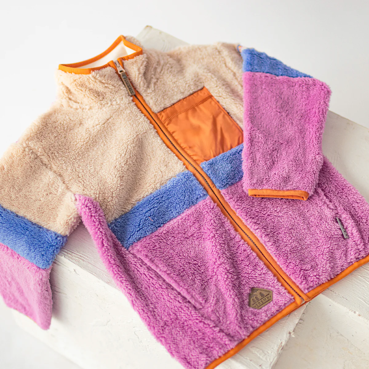 Veste en peluche blocs de couleur, enfant - Image 5