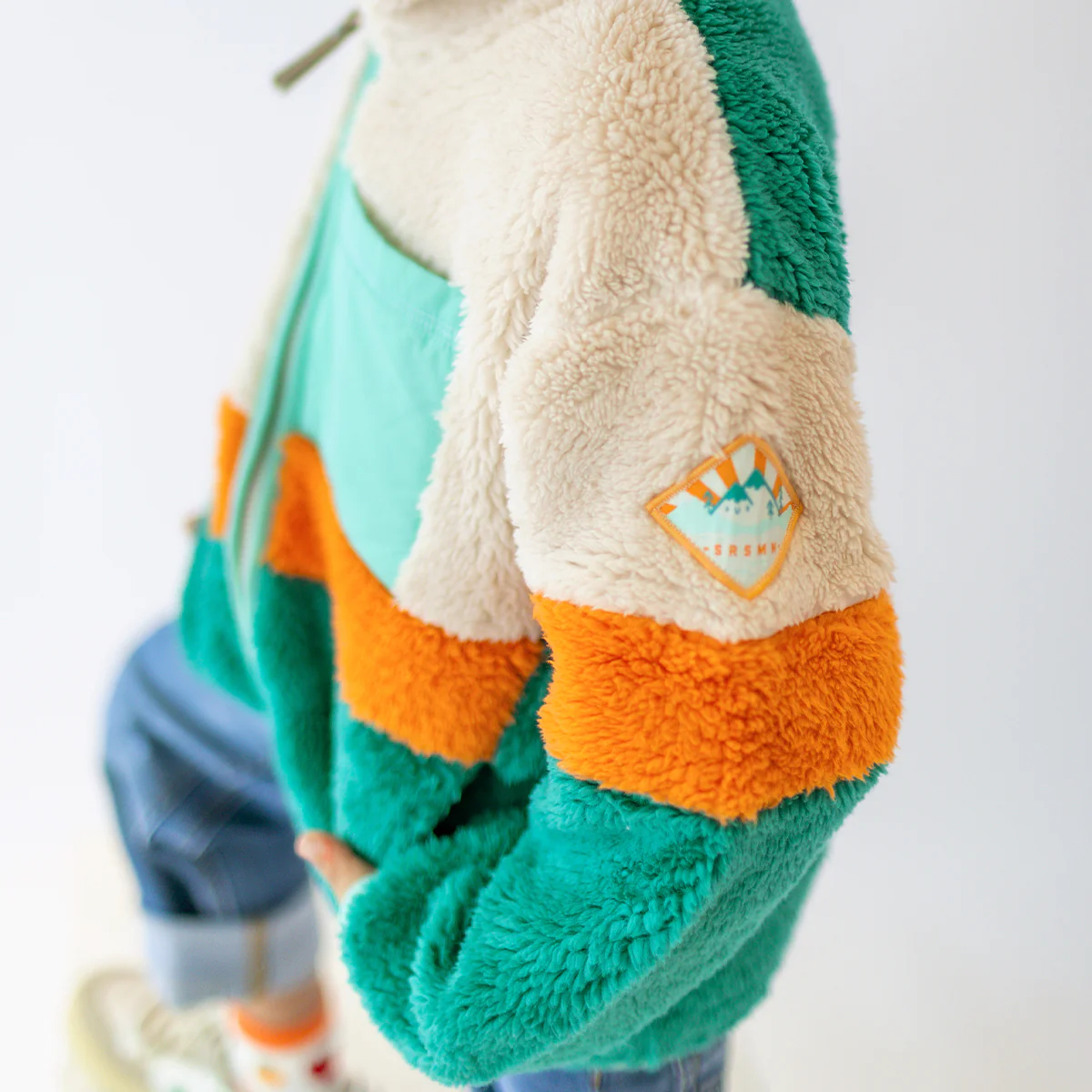 Veste en peluche blocs de couleur, enfant - Image 3