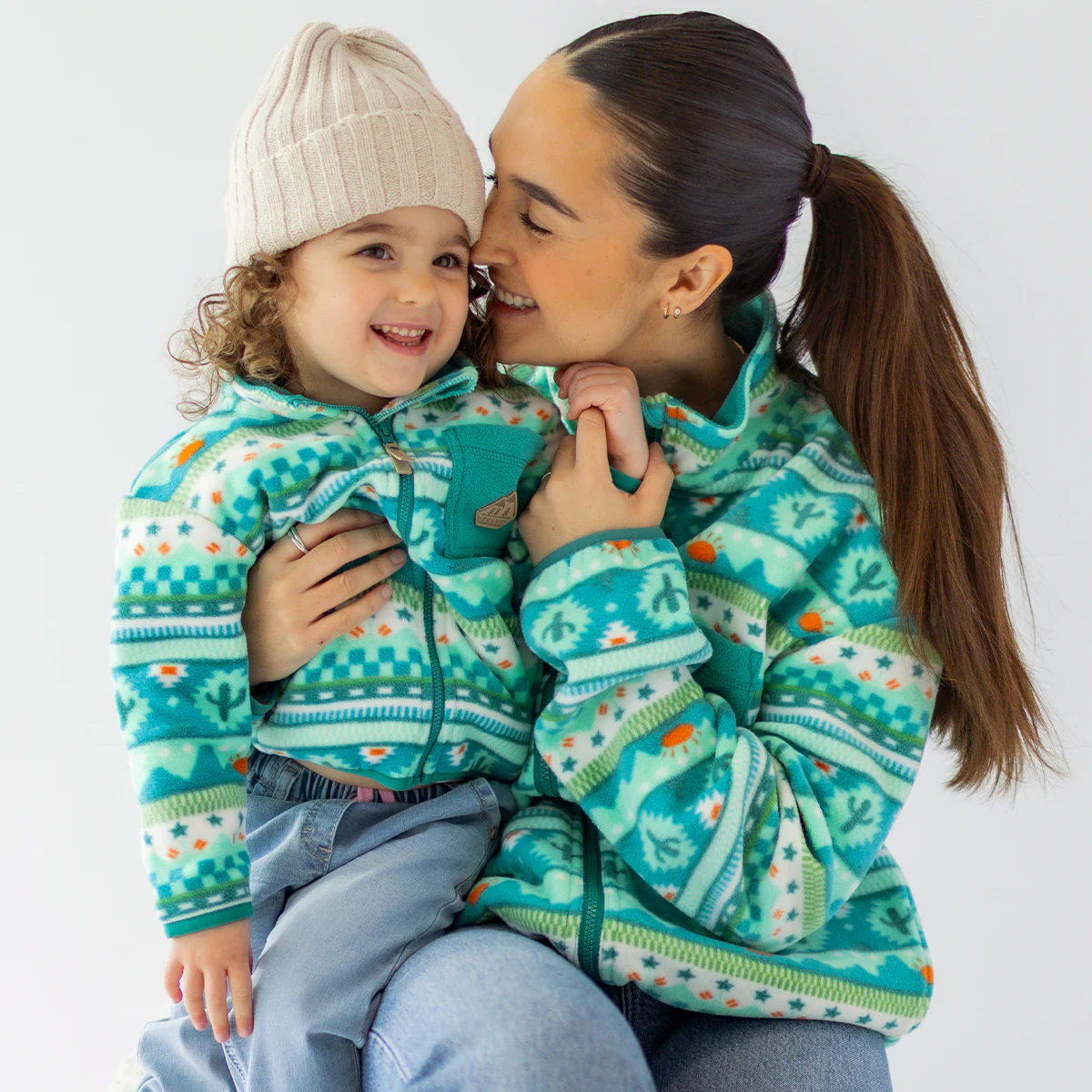 Veste en polar turquoise à motifs, bébé - Image 5